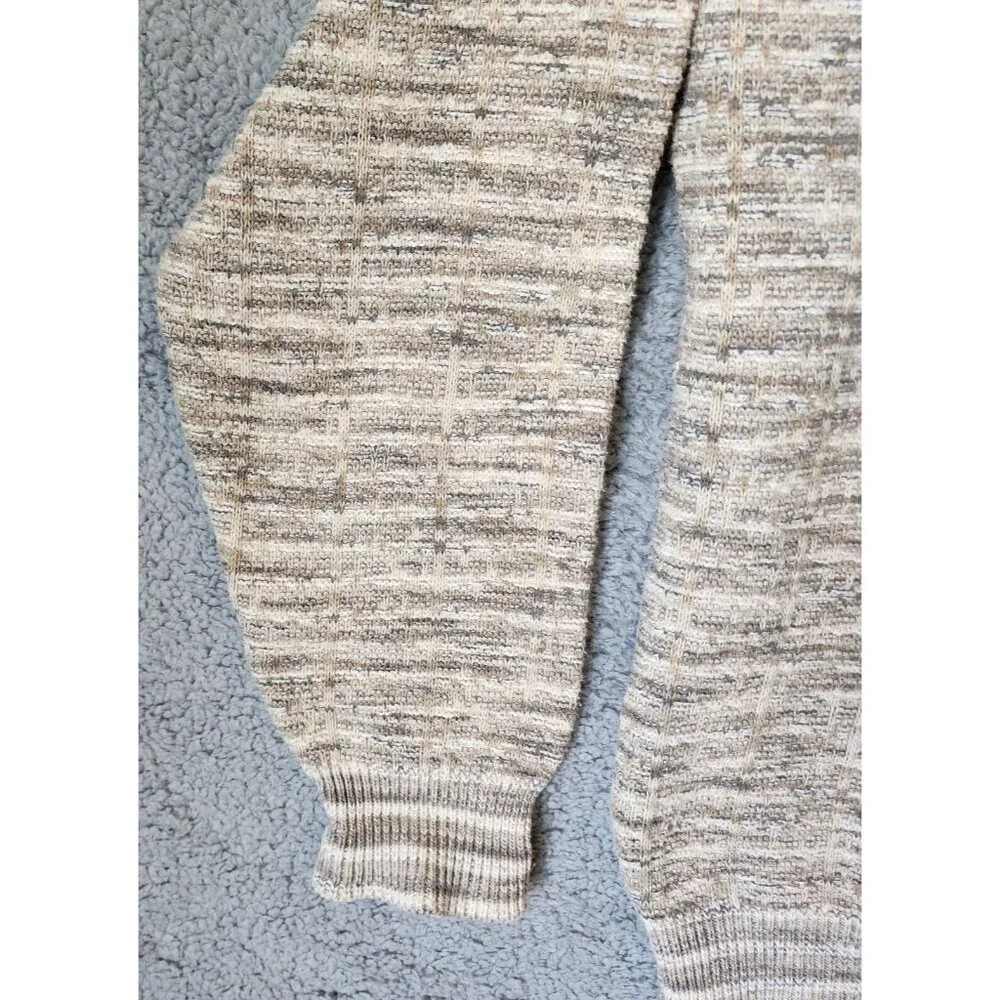VTG Croft & Barrow Beige Striped Pullover Knit Sweater Size XL Tall‎ USA Made